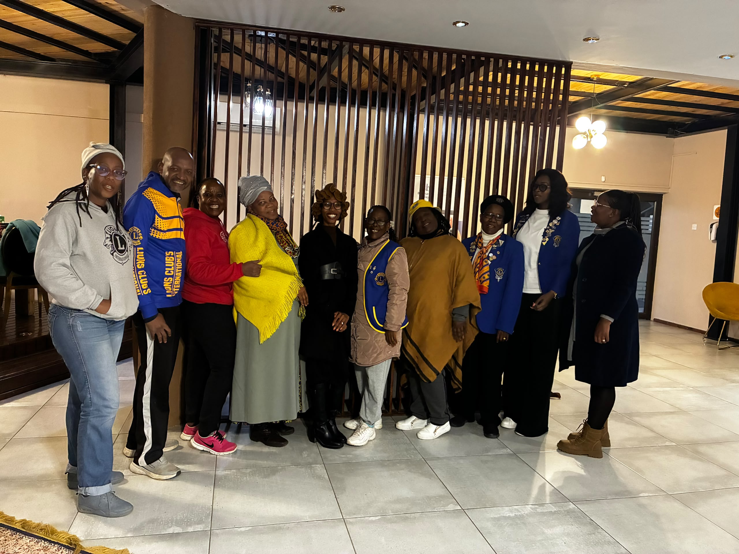 Gaborone Central Lions Club members working together on a community project